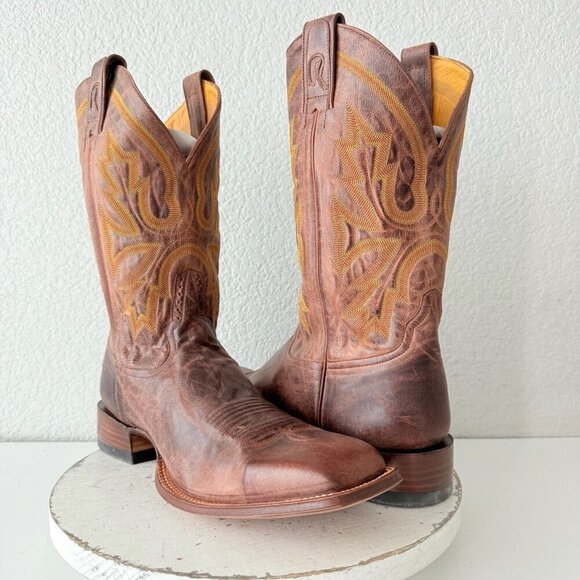 NEW Rod Patrick Mens Cowboy Boots 14.5AA Perro Loco Brown Western Square Toe - Picture 1 of 12